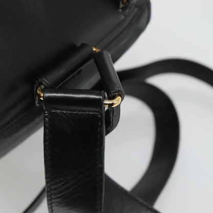 Gucci Vintage Bamboo Backpack Leather, BLACK, LEATHER, Backpack