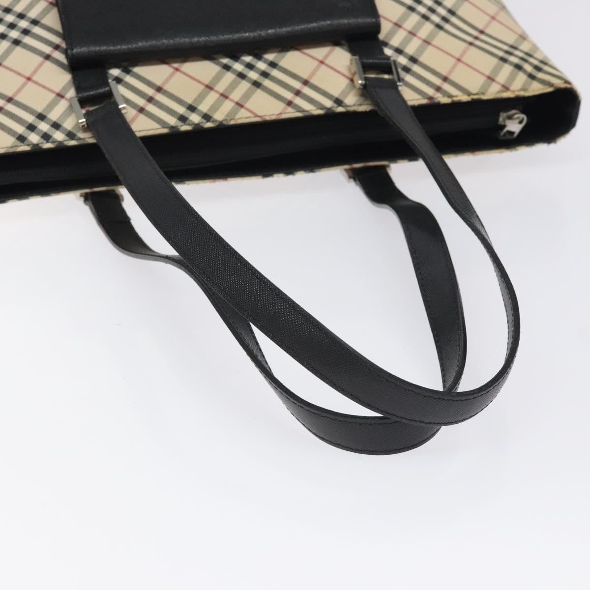 Burberry Nova Check Tote Canvas and Leather, BEIGE, CANVAS, Tote bag