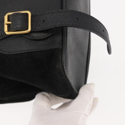 Gucci Vintage Bamboo Backpack Suede, BLACK, SUEDE, Backpack