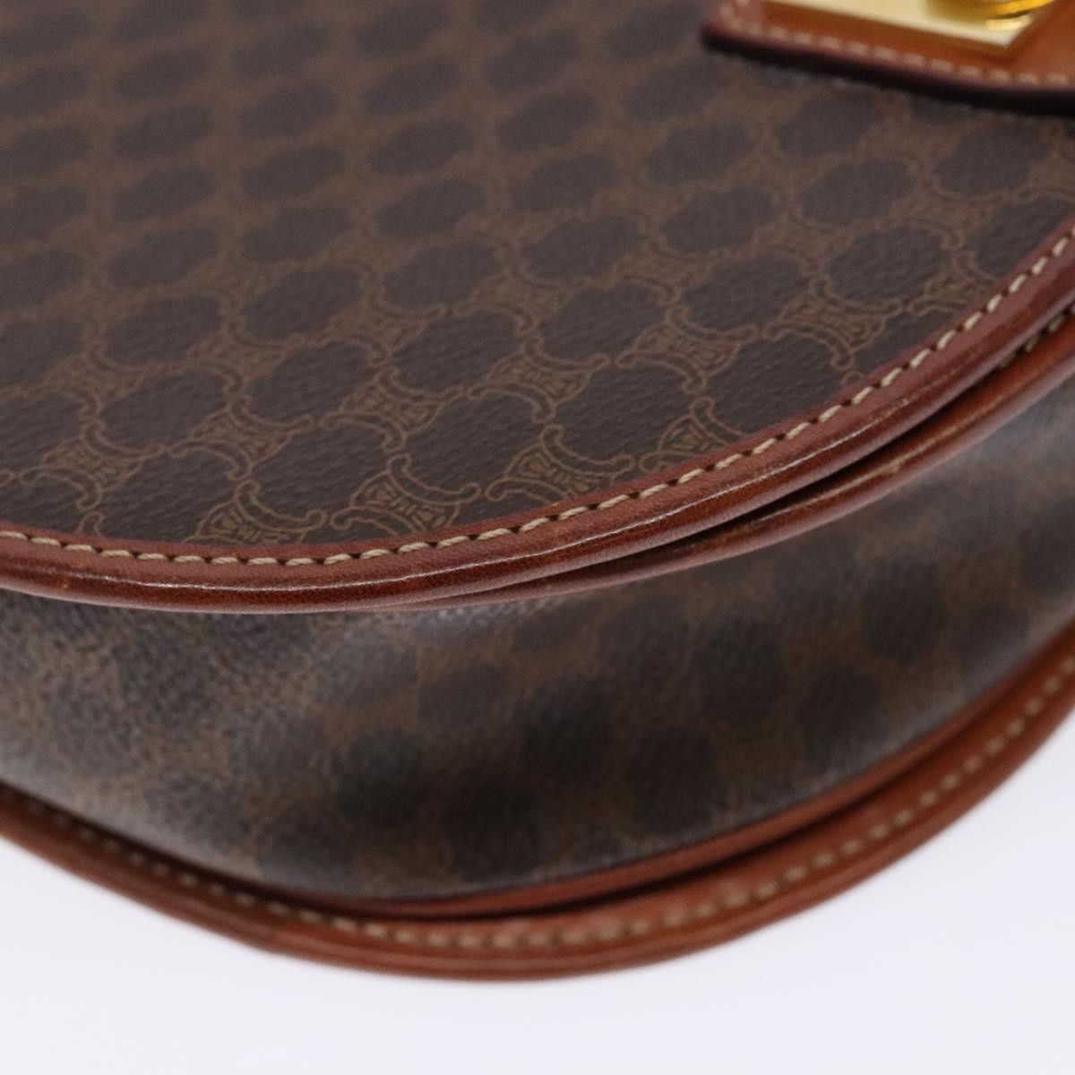 Celine Macadam Shoulder Bag PVC Leather, BROWN, CANVAS, Shoulder bag