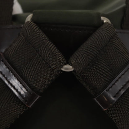 Prada Vela Double Front Pocket Backpack Tessuto with Saffiano Leather, KHAKI, NYLON, Backpack