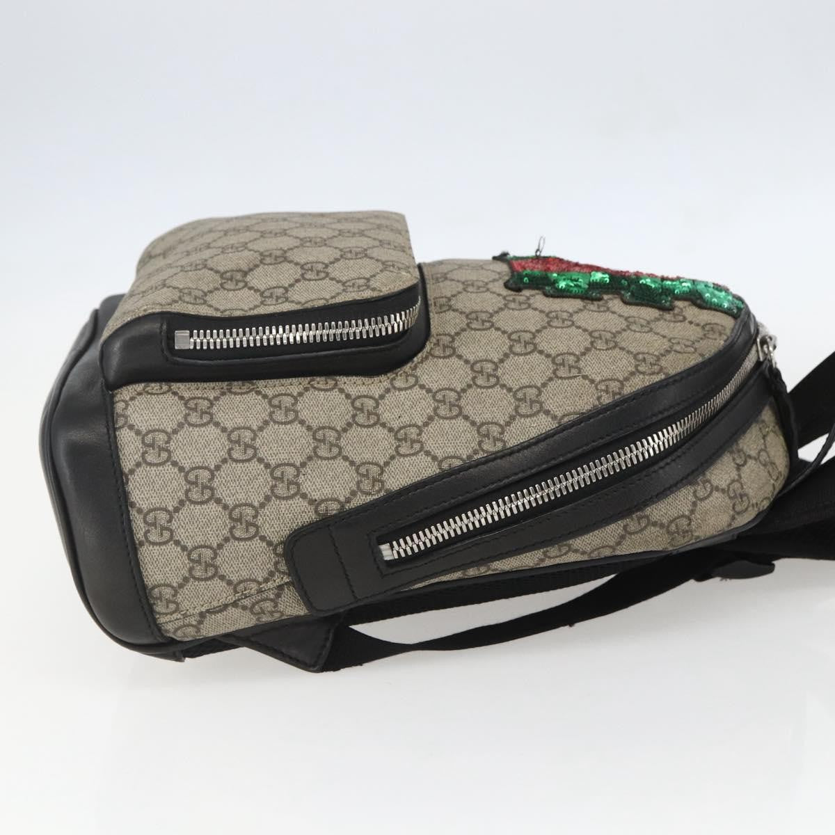 Gucci Zip Pocket Backpack Embellished GG Coated Canvas, BEIGE, PVC, Backpack