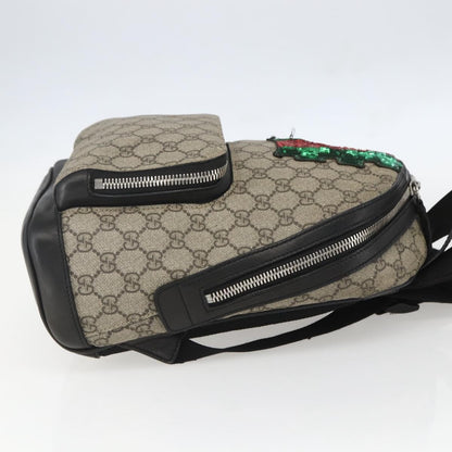 Gucci Zip Pocket Backpack Embellished GG Coated Canvas, BEIGE, PVC, Backpack