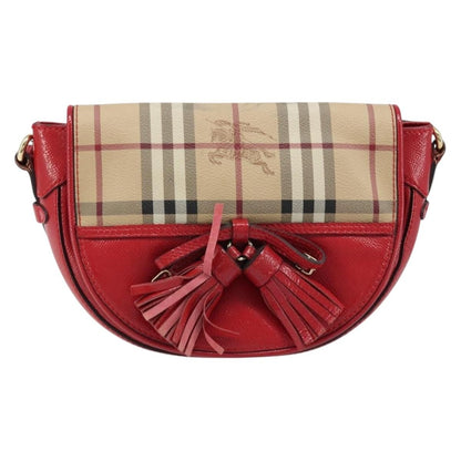 Burberry Maydown Crossbody Bag Haymarket Coated Canvas and Leather, BEIGE, CANVAS, Shoulder bag