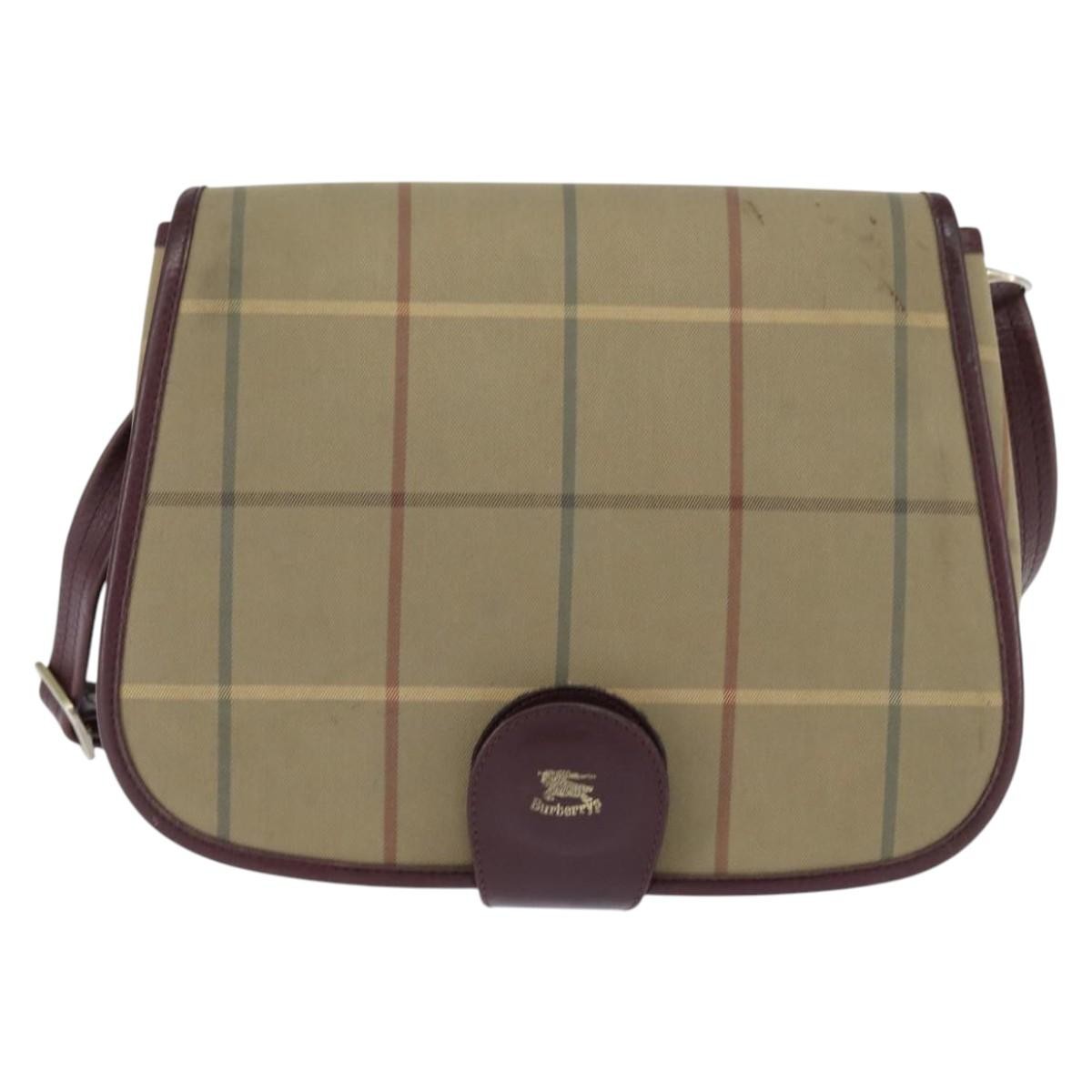 Burberry Nova check Shoulder bag Canvas, BEIGE, CANVAS, Shoulder bag