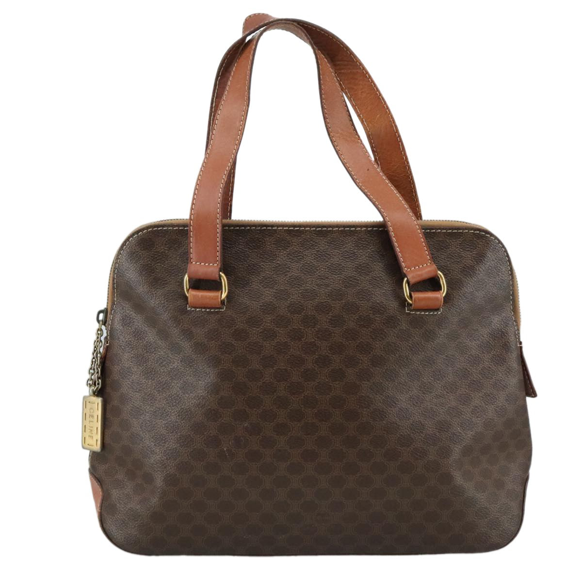 Celine Macadam Handbag Macadam with leather, BROWN, PVC, Handbag