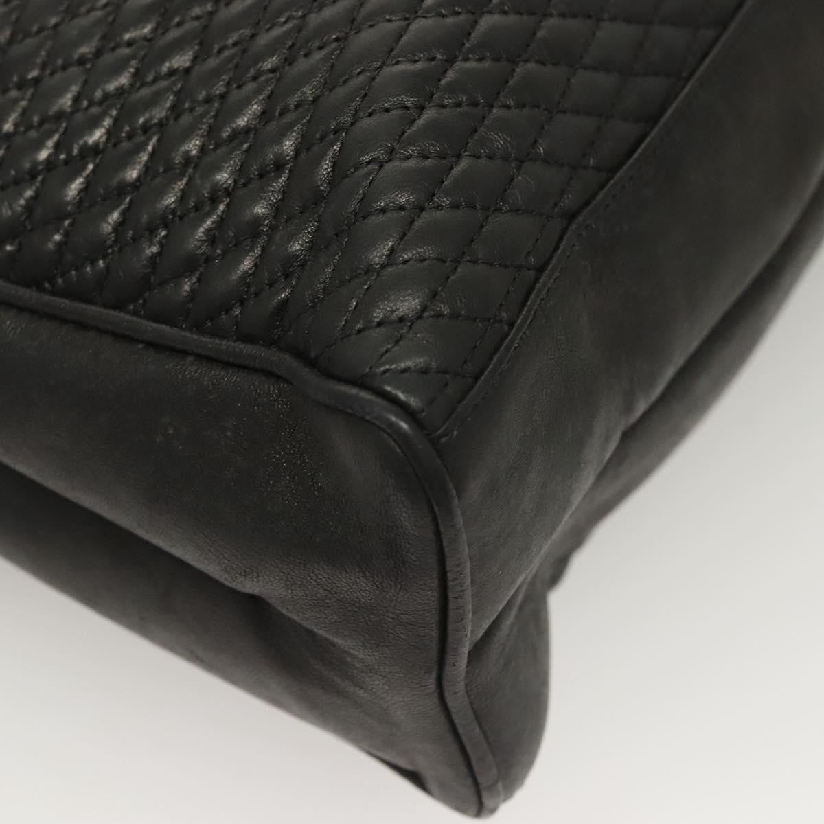 Bally Vintage Tote Bag Quilted Leather, BLACK, LEATHER, Tote bag