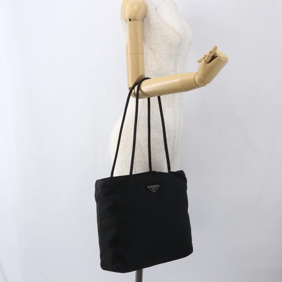 Prada Vintage Zip Tote Tessuto, BLACK, NYLON, Tote bag
