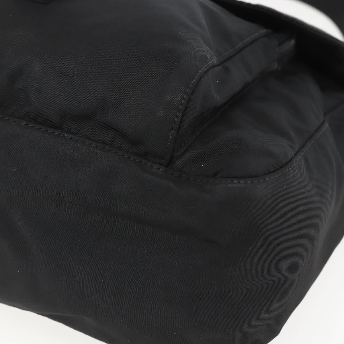 Prada Buckle Messenger Bag Tessuto, BLACK, NYLON, Shoulder bag
