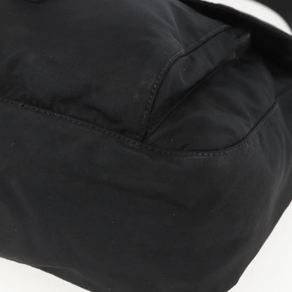 Prada Buckle Messenger Bag Tessuto, BLACK, NYLON, Shoulder bag