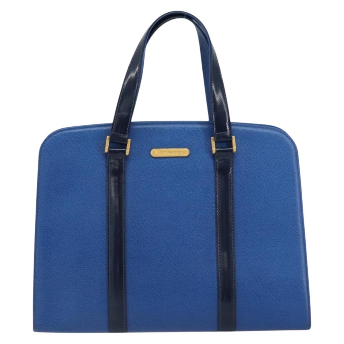 Burberry Vintage Handbag Leather, Blue, Leather, Handbag