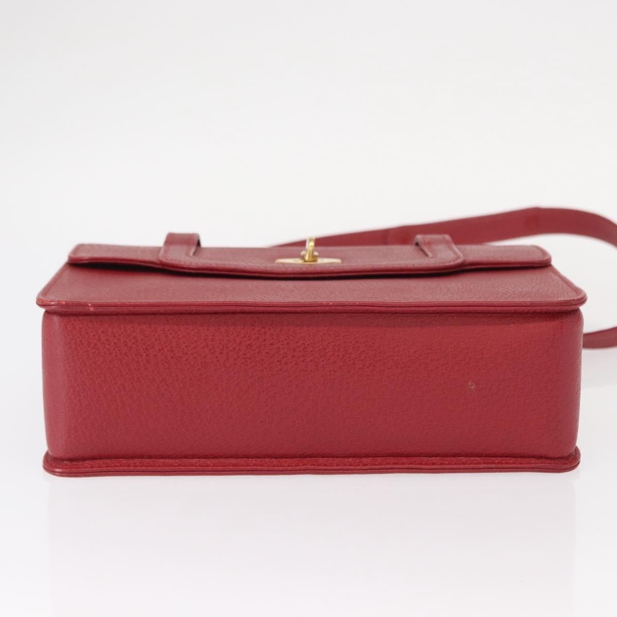 Gucci Vintage Bamboo Handle Bag Leather, RED, LEATHER, Handbag