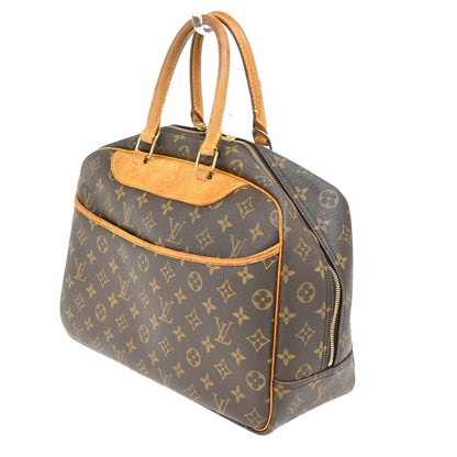 Louis Vuitton Deauville Handbag Monogram Canvas, BROWN, LEATHER, Handbag