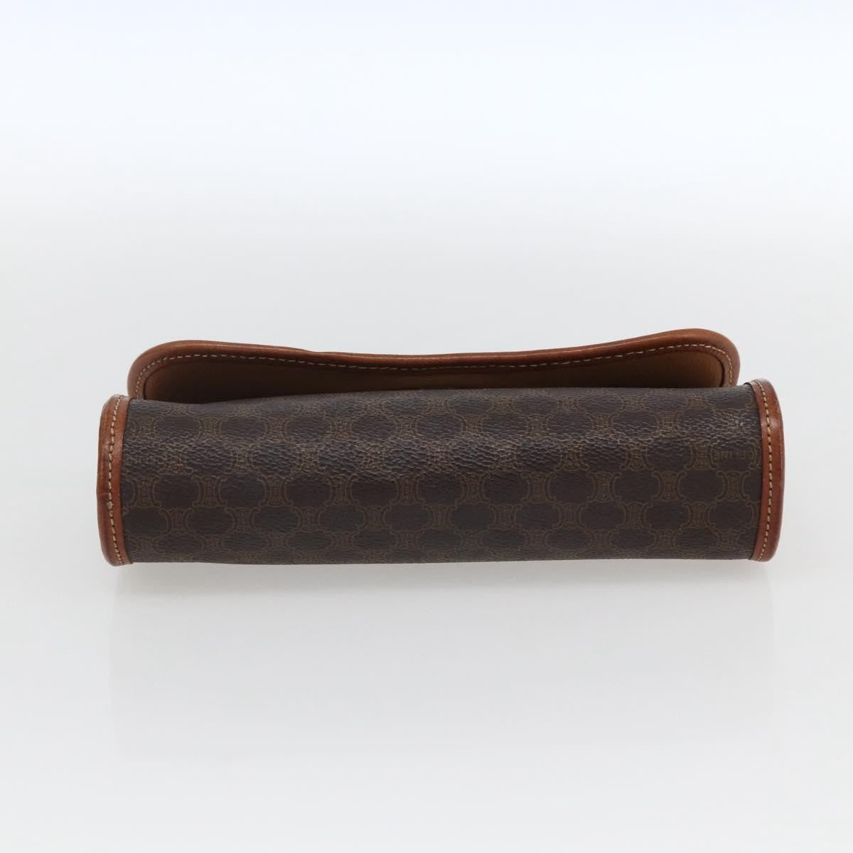 Celine Macadam Pochette Canvas and Leather, BROWN, CANVAS, Clutche & pouche