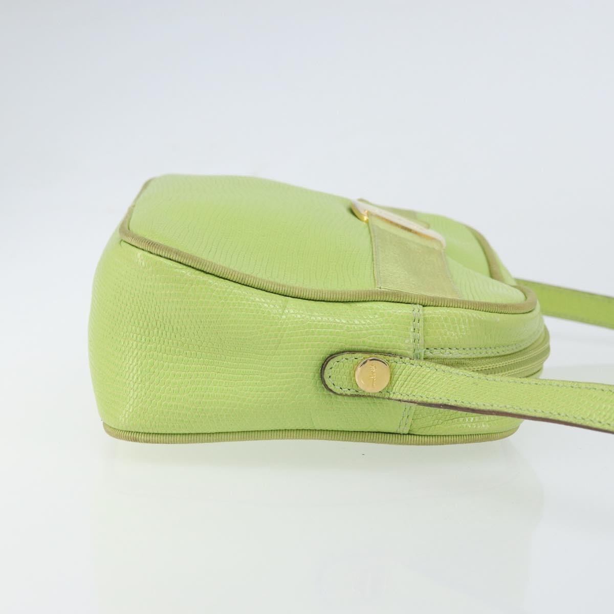 Salvatore Ferragamo Vala Shoulder Bag Leather, GREEN, LEATHER, Shoulder bag