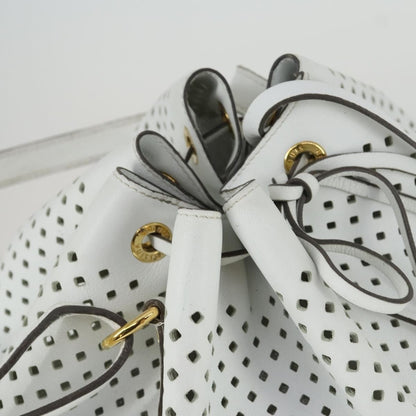 Louis Vuitton Flore Noe Handbag Perforated Leather, WHITE, LEATHER, Shoulder bag