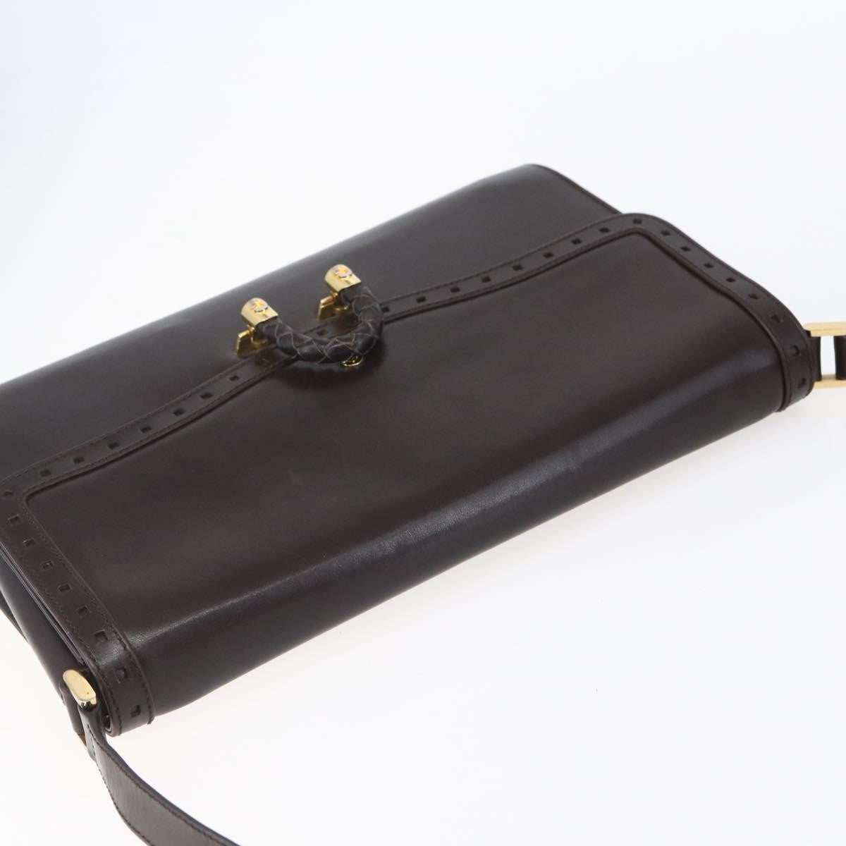 Gucci Vintage Shoulder Bag Leather, BROWN, LEATHER, Shoulder bag