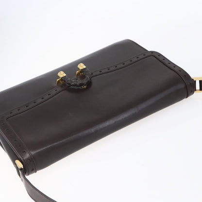 Gucci Vintage Shoulder Bag Leather, BROWN, LEATHER, Shoulder bag