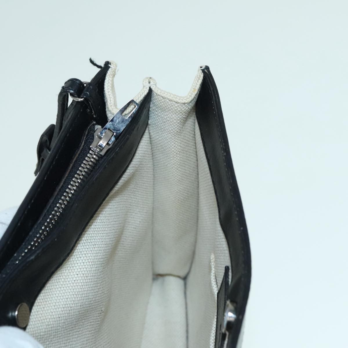 Balenciaga Navy Pochette Canvas and Leather, WHITE, CANVAS, Shoulder bag