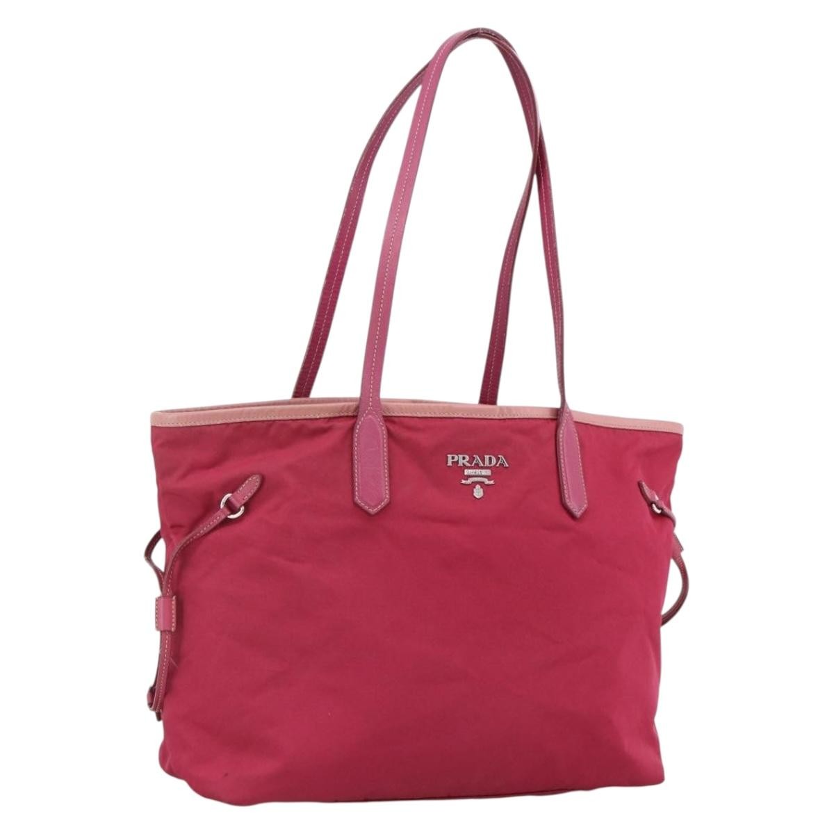 Prada Vintage Tote Tessuto, PINK, NYLON, Tote bag
