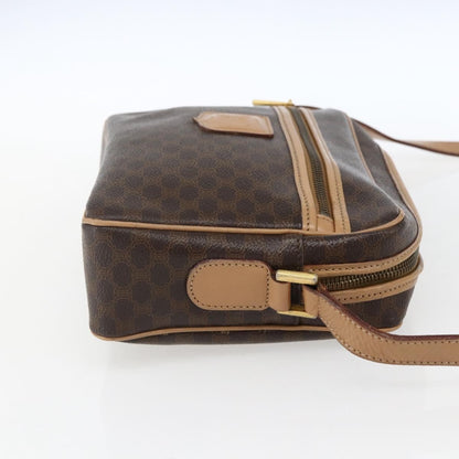 Celine Vintage Macadam Shoulder Bag Canvas and Leather, BROWN, CANVAS, Shoulder bag