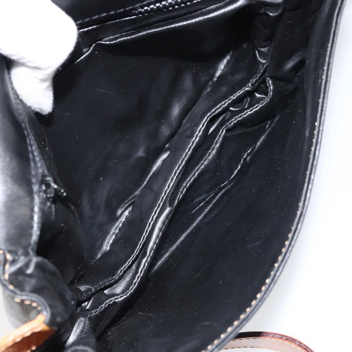 Celine Vintage Shoulder Bag Leather, BLACK, LEATHER, Shoulder bag