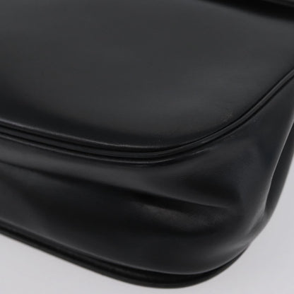 Christian Dior Vintage CD Logo Shoulder Bag Leather, BLACK, LEATHER, Shoulder bag