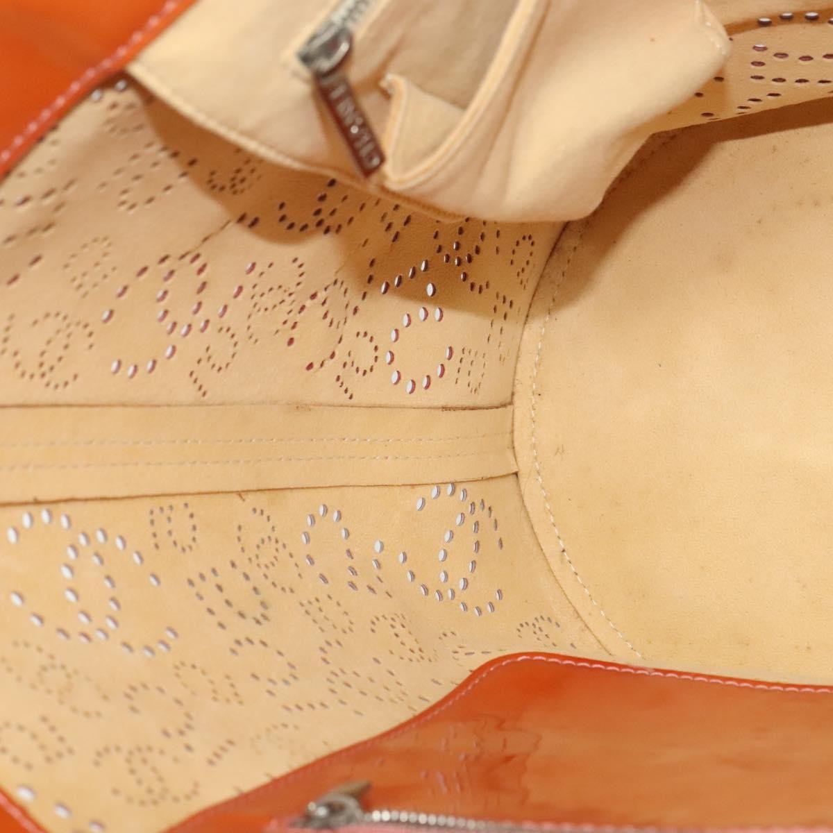 Chanel CC No.5 Shopping Tote Perforated Patent, ORANGE, PATENT_LEATHER, Handbag