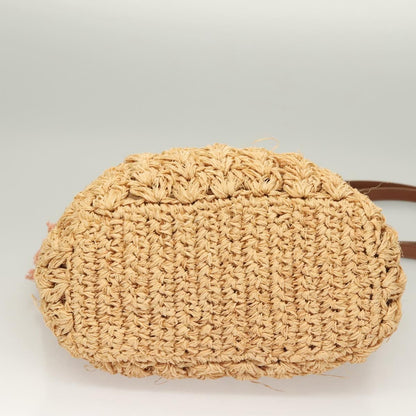Chanel Mademoiselle Lock Tote Woven Straw, BEIGE, LEATHER, Shoulder bag
