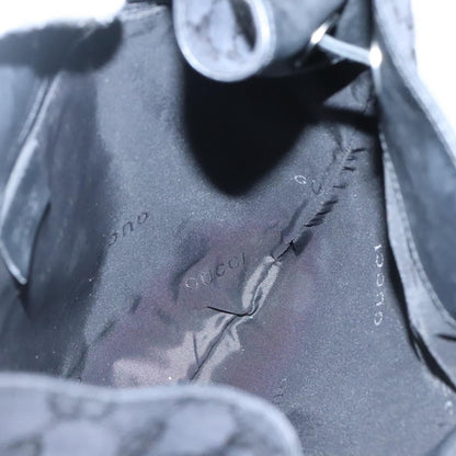 Gucci Miss Bamboo Bucket Bag GG Canvas, BLACK, CANVAS, Shoulder bag