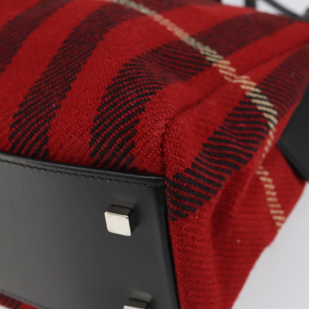 Burberry Nova Check Handbag Wool, RED, WOOL, Handbag