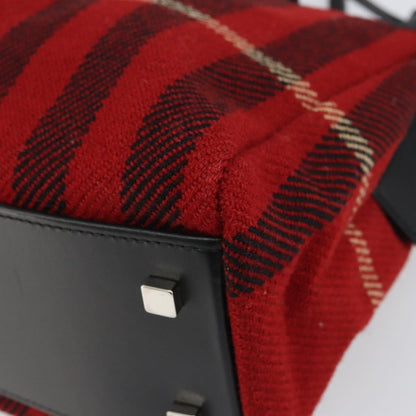 Burberry Nova Check Handbag Wool, RED, WOOL, Handbag