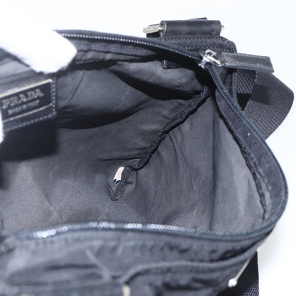 Prada Flat Messenger Bag Tessuto, BLACK, NYLON, Shoulder bag