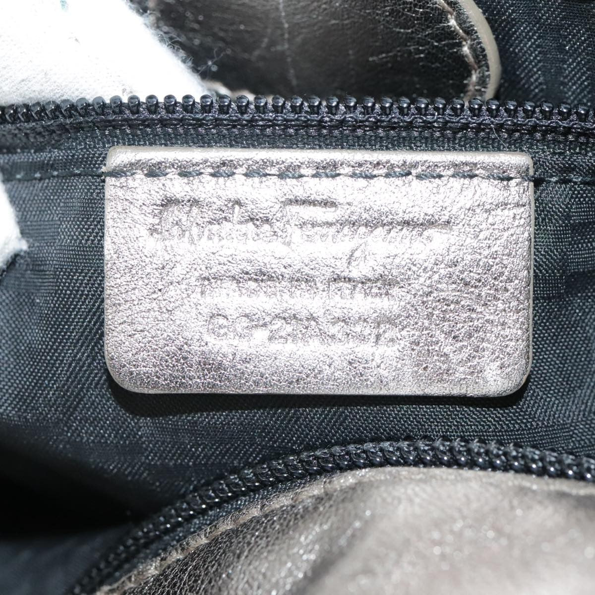 Salvatore Ferragamo Gancini Shoulder Bag Leather, GOLD, LEATHER, Shoulder bag