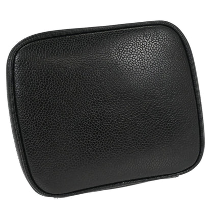 Chanel Vintage Timeless Cosmetic Case Caviar, BLACK, LEATHER, Handbag