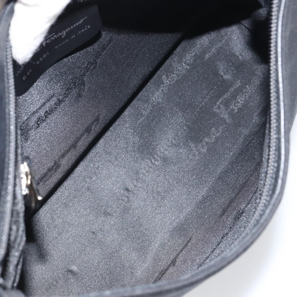 Salvatore Ferragamo Vala Shoulder Bag Nylon, Black, Nylon, Shoulder Bag