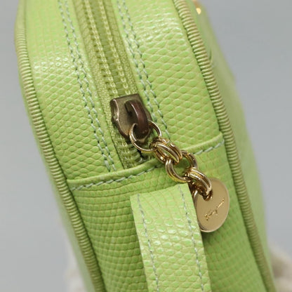 Salvatore Ferragamo Vala Shoulder Bag Leather, GREEN, LEATHER, Shoulder bag