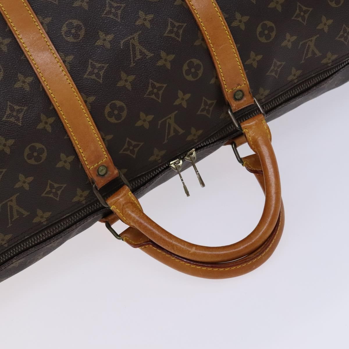 Louis Vuitton Keepall Bag Monogram Canvas, BROWN, CANVAS, Travel bag