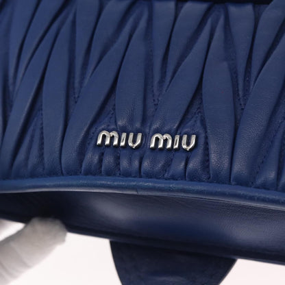 Miu Miu Madras Crystal Buckle Shoulder Bag Matelasse Leather, BLUE, LEATHER, Shoulder bag