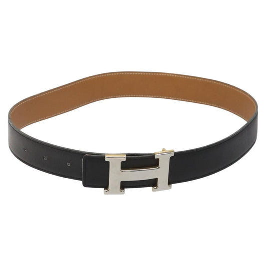 Hermes Constance Belt Leather, BLACK, LEATHER, Belts