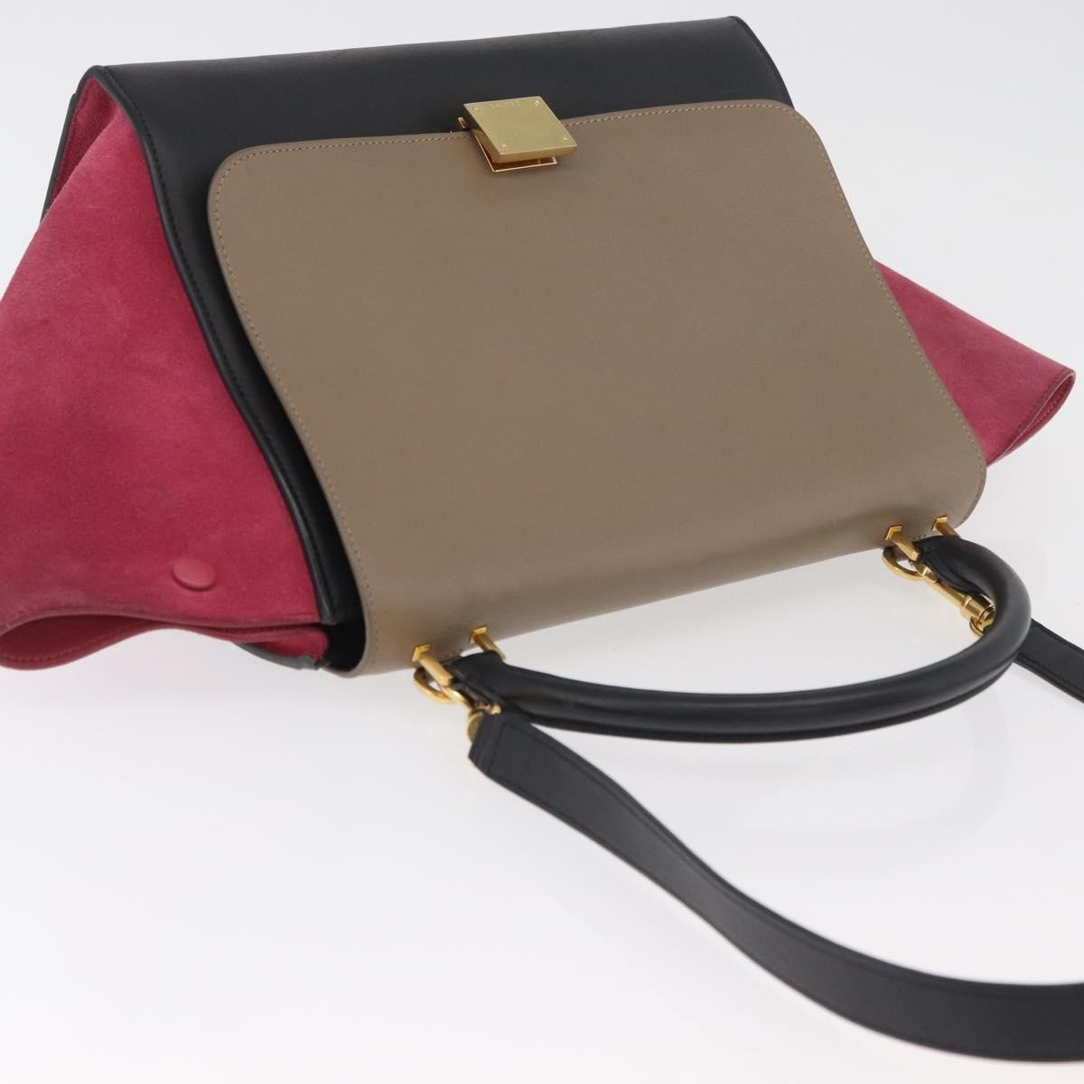 Celine Trapeze Bag Leather with Suede, Multicolour, Leather, Handbag