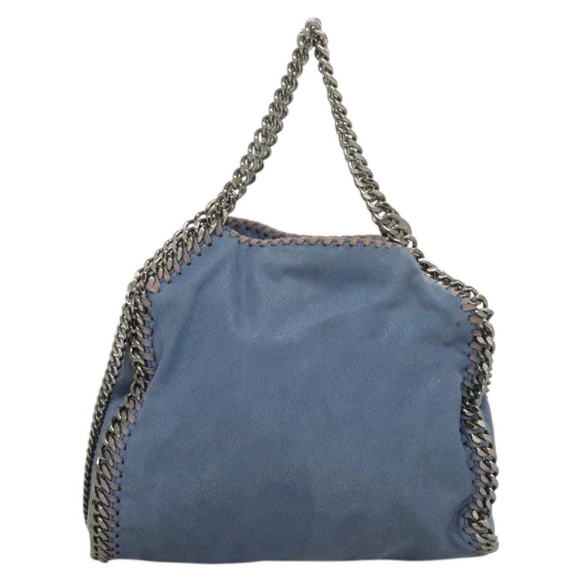 Stella McCartney Falabella Fold Over Crossbody Bag Suede, BLUE, SUEDE, Shoulder bag