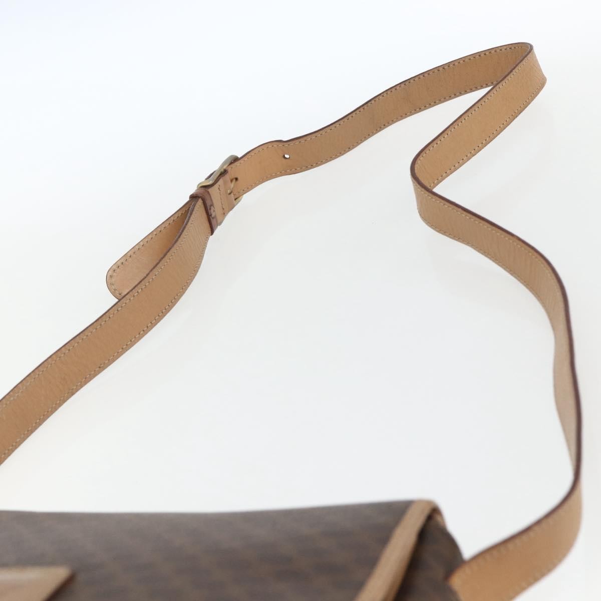 Celine Vintage Macadam Shoulder Bag Canvas and Leather, BROWN, CANVAS, Shoulder bag