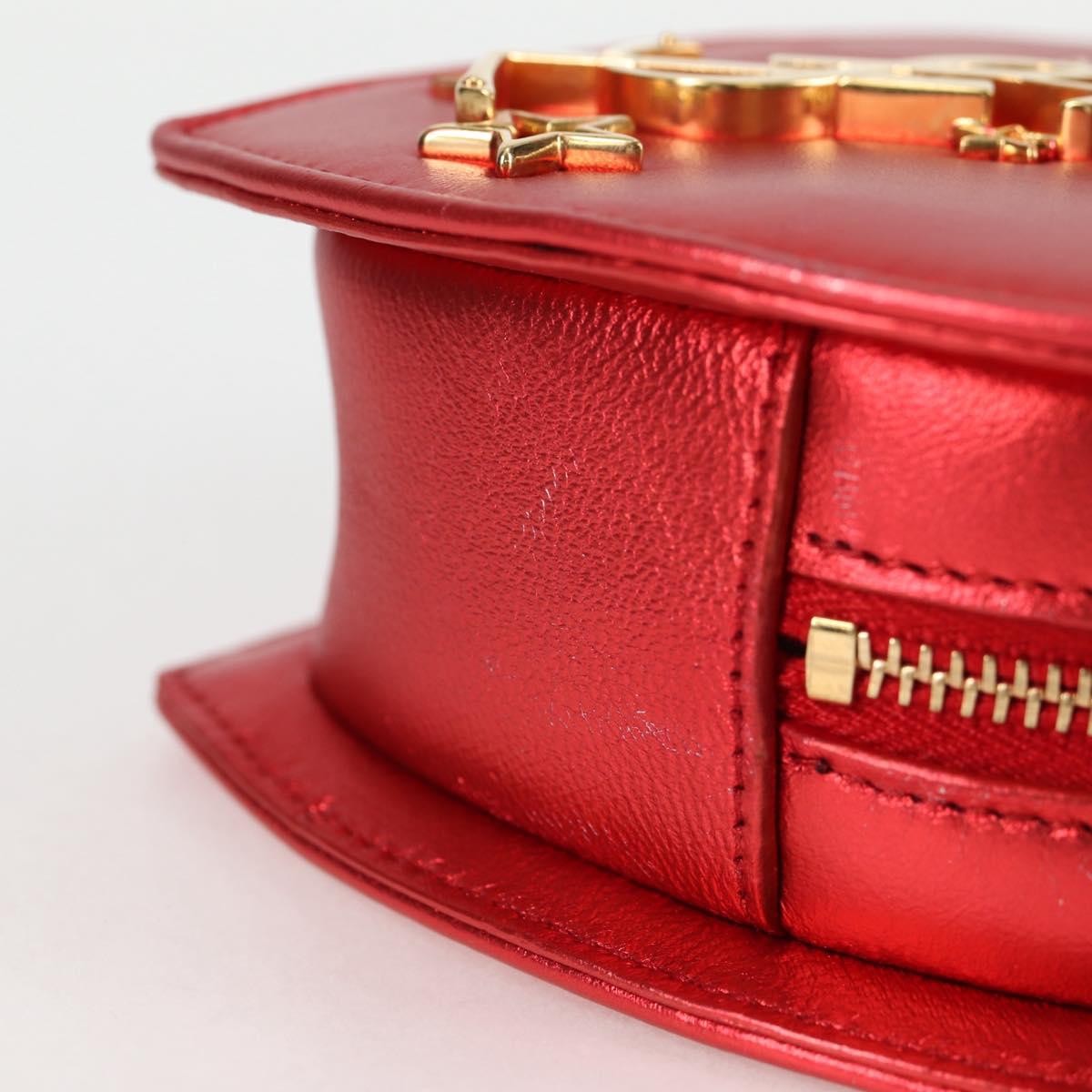 Saint Laurent Love Heart Chain Bag Leather, RED, LEATHER, Shoulder bag