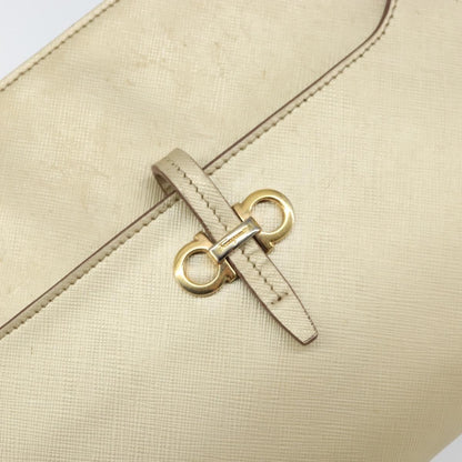 Salvatore Ferragamo Gancini handbag Leather, GOLD, LEATHER, Shoulder bag