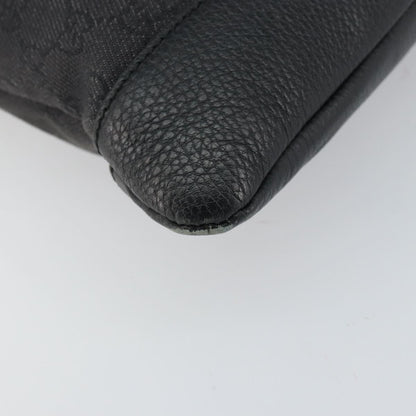 Gucci Zip Messenger Bag GG Denim, BLACK, CANVAS, Shoulder bag