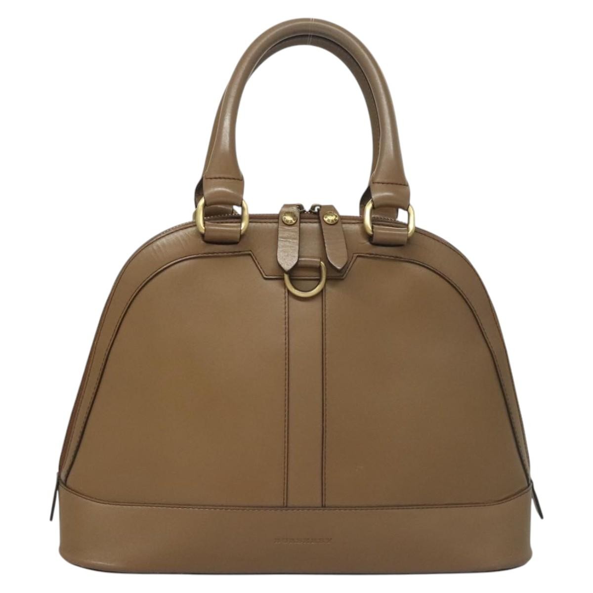 Burberry Vintage Zip Dome Bag Leather, BROWN, LEATHER, Handbag