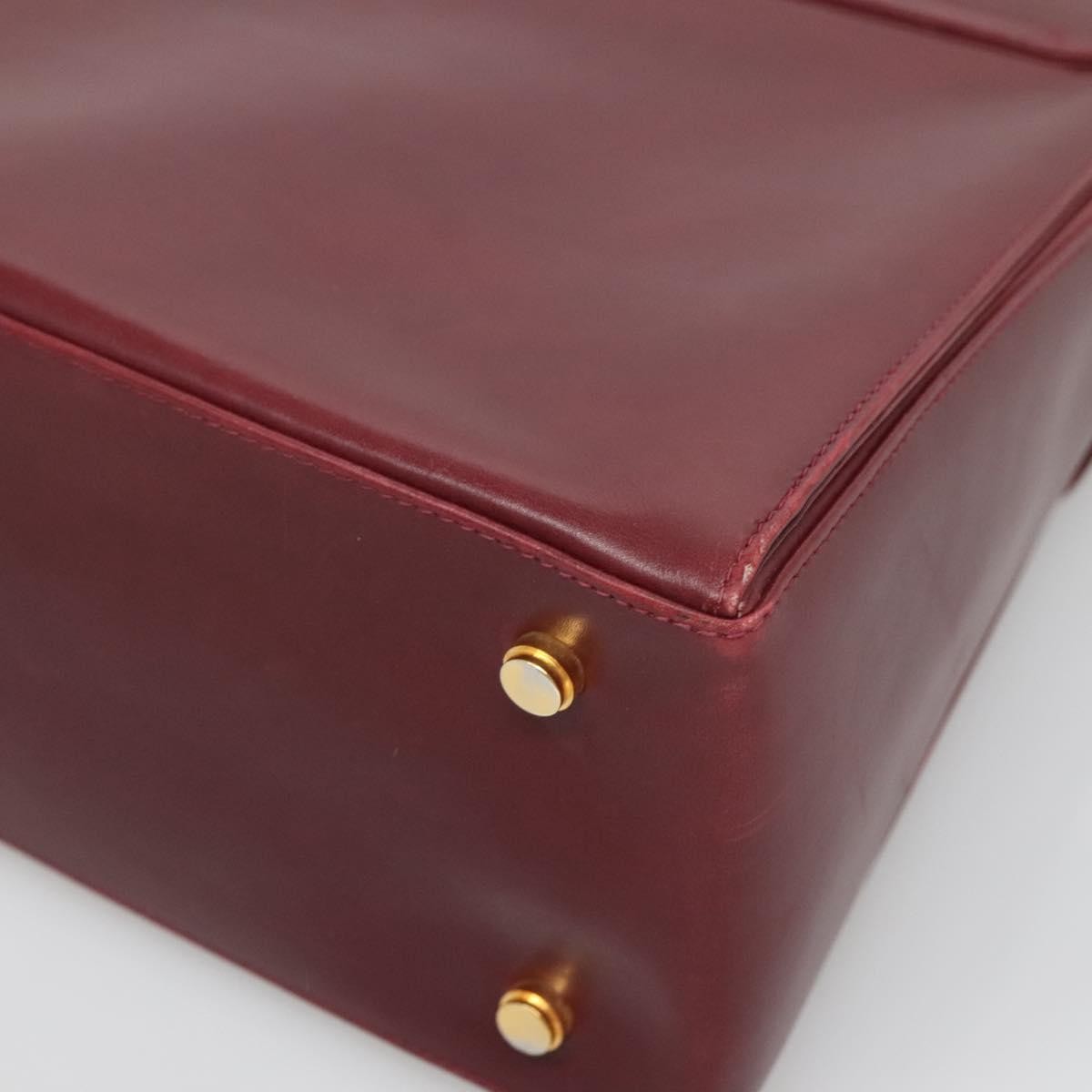 Salvatore Ferragamo Gancini handbag Leather, BURGUNDY, LEATHER, Handbag