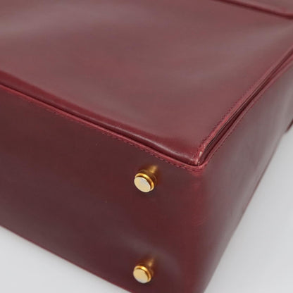 Salvatore Ferragamo Gancini handbag Leather, BURGUNDY, LEATHER, Handbag
