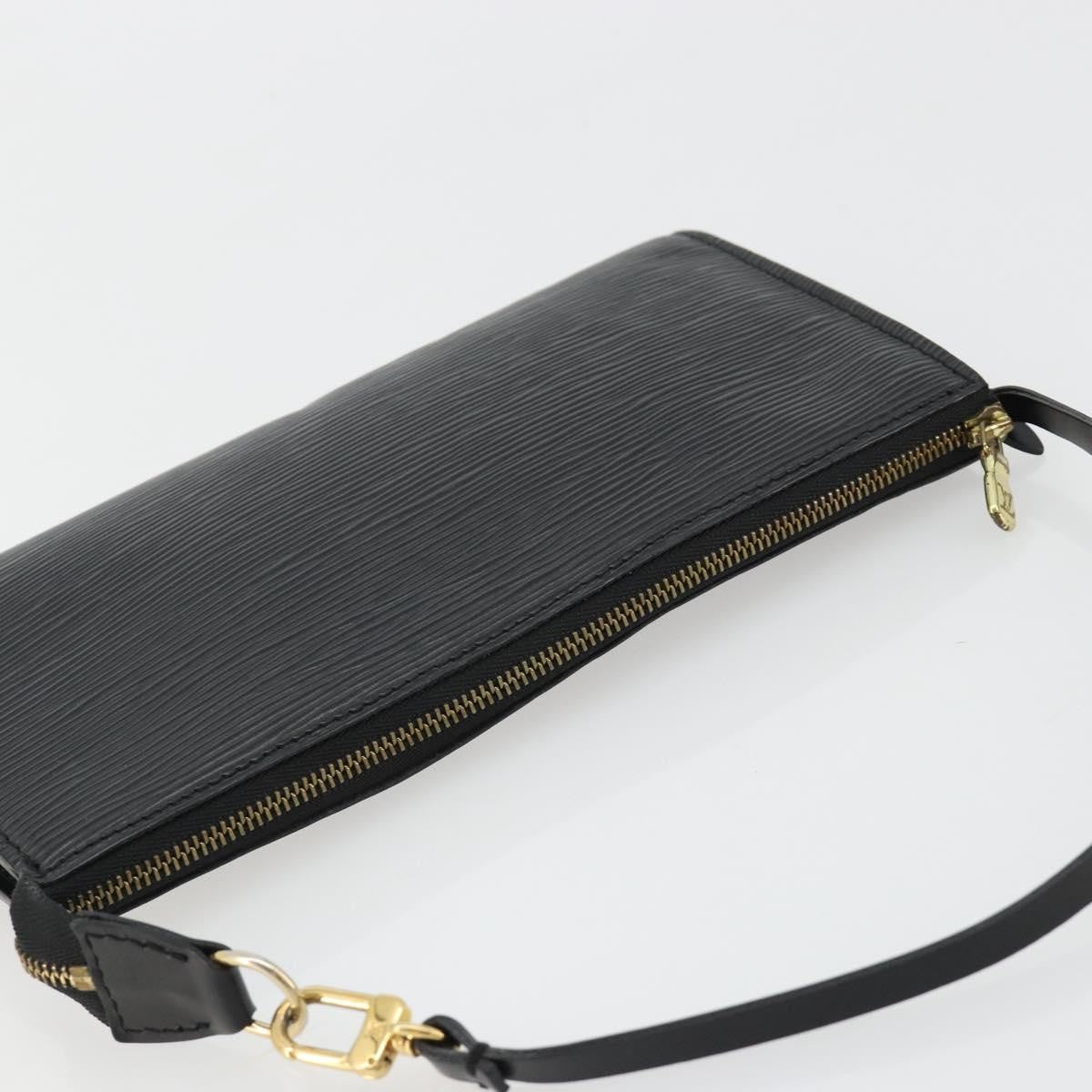 Louis Vuitton Pochette Accessoires Epi Leather, Black, Leather, Clutch